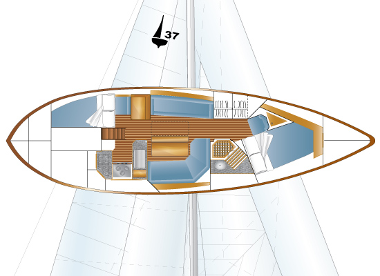 Pacific Seacraft 37: Floor Plan