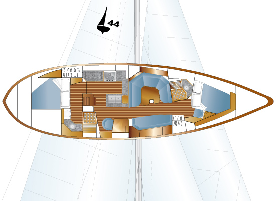 Pacific Seacraft 44: Floor Plan